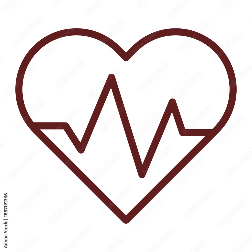 Cardiology Vector Line Maroon Icon Design Cardiology Vector Line Maroon Icon Design