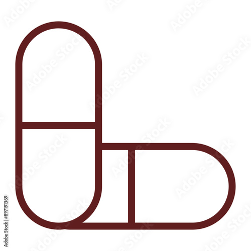 Capsules Vector Line Maroon Icon Design