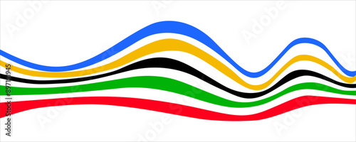 Sports background . Torch with colorful wavy stripes. Championship icon,Symbol of victory. Abstract colorful background with wave, flame of champions.Torch, Flame. Hand holds a torch