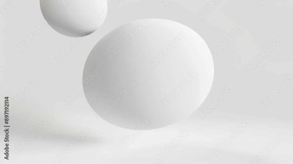 all white round floating object, irregular shape with rounded matte texture, artistic design, blurred foreground, white empty space all white round floating object, irregular shape with rounded matte texture, artistic design, blurred foreground, white empty space
