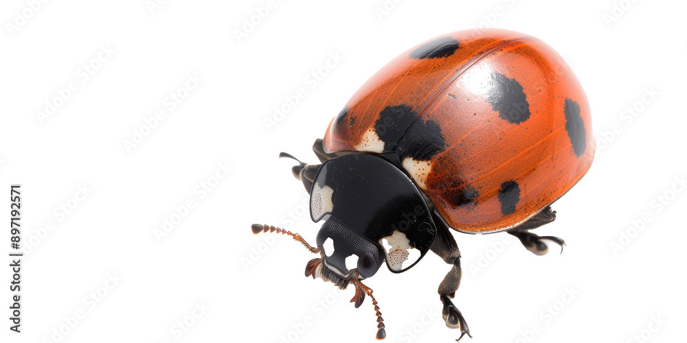 A ladybug with black spots on its back A ladybug with black spots on its back