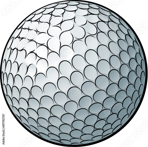A golf ball cartoon sports icon illustration