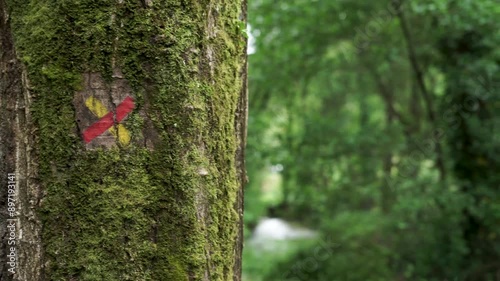 End Trail Sign Revealing River in Slow Motion