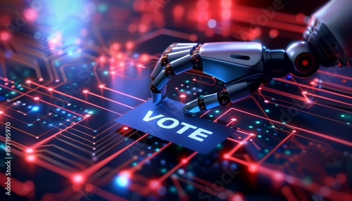 A robot hand is voting