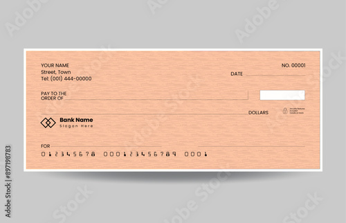  Blank check, bank cheque design, vector format