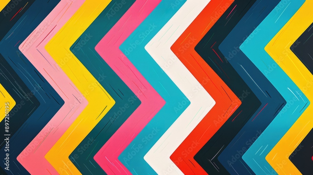 Zigzag arrows in vibrant colors, suggesting energy and movement, in a fun, playful style.