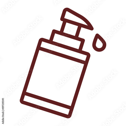 Lotion Vector Line Maroon Icon Design