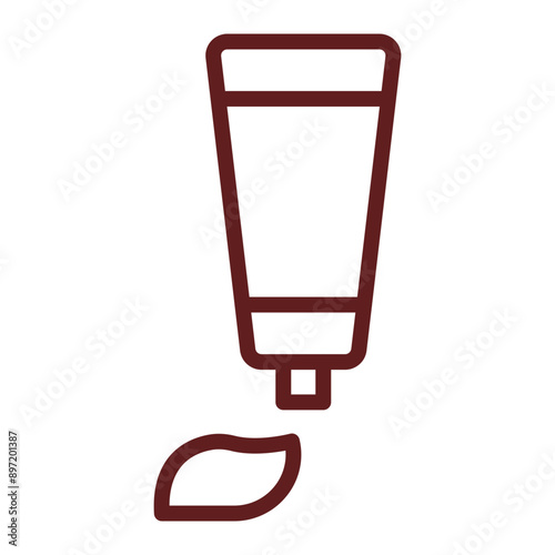 Ointment Vector Line Maroon Icon Design
