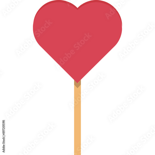 Heart Lollipop vector icon in flat style 