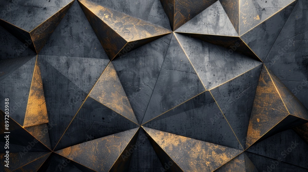 Black stone background with golden lines. Abstract geometric shapes. Futuristic background design. Black stone background with golden lines. Abstract geometric shapes. Futuristic background design.