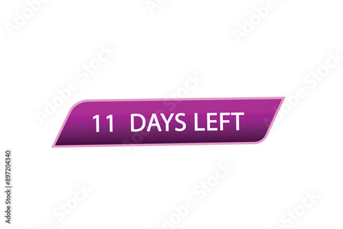 11 days left, icon, stile, timer, countdown, clock, time,  background, template, 11 days left countdown, sticker, left banner, business, sale, label button
