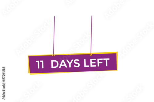 11 days left, icon, stile, timer, countdown, clock, time,  background, template, 11 days left countdown, sticker, left banner, business, sale, label button
