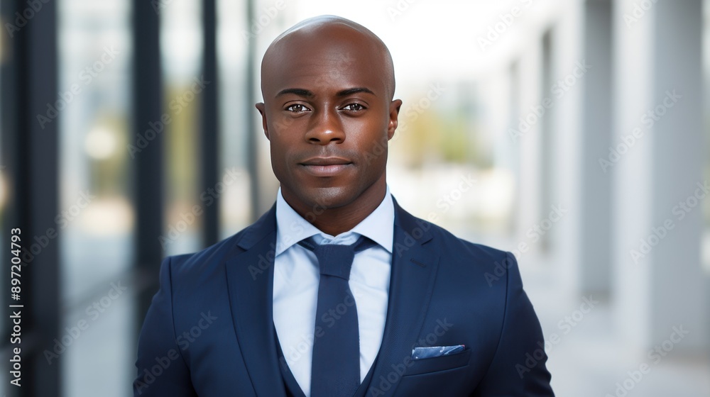 Confident dark-skinned businessman standing Confident dark-skinned businessman standing