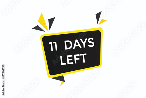 11 days left, icon, stile, timer, countdown, clock, time,  background, template, 11 days left countdown, sticker, left banner, business, sale, label button
