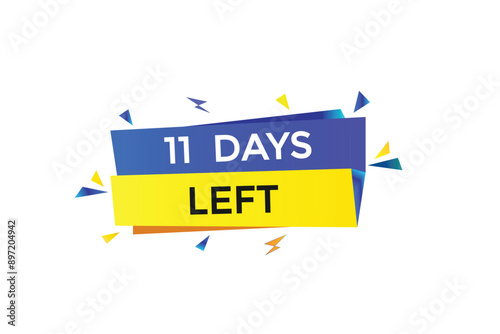 11 days left, icon, stile, timer, countdown, clock, time,  background, template, 11 days left countdown, sticker, left banner, business, sale, label button
