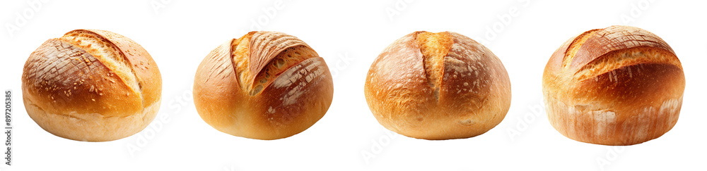 Loaf of round bread collection isolated on transparent background Loaf of round bread collection isolated on transparent background