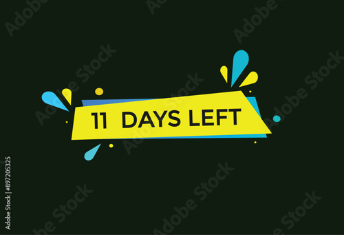 11 days left, icon, stile, timer, countdown, clock, time,  background, template, 11 days left countdown, sticker, left banner, business, sale, label button
