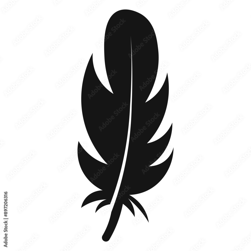 Obraz premium Feather vector icon isolated on white background