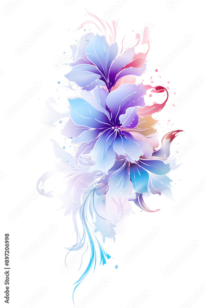 Obraz premium Radiant Watercolor Orchid Odyssey Seamless Watercolor Magnolia Majesty