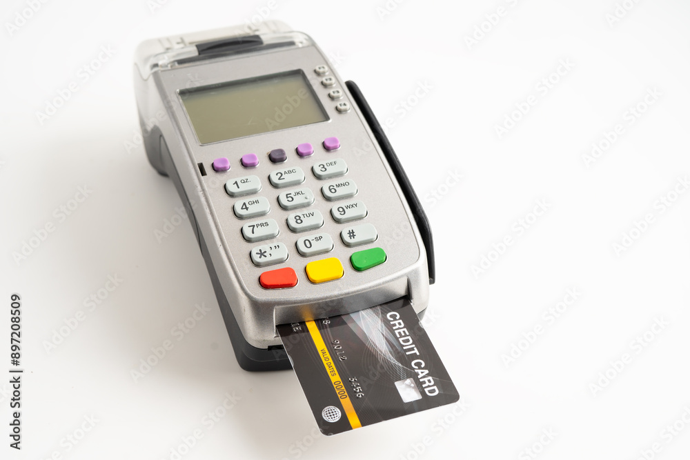 POS terminal for payment, finance and shopping, business and technology. POS terminal for payment, finance and shopping, business and technology.