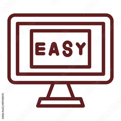 Easy Vector Line Maroon Icon Design