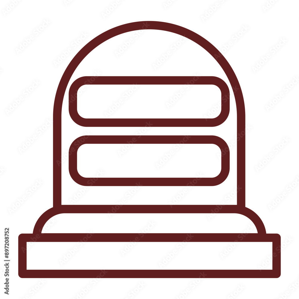 Grave Vector Line Maroon Icon Design Grave Vector Line Maroon Icon Design