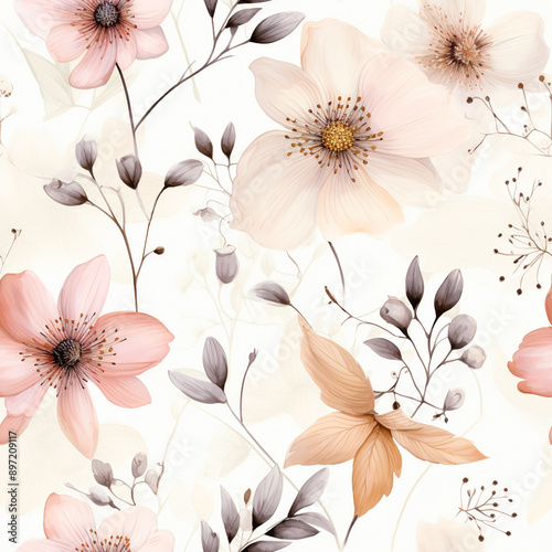 Radiant Watercolor Hibiscus Harmony Mystical Watercolor Dahlia Dreams