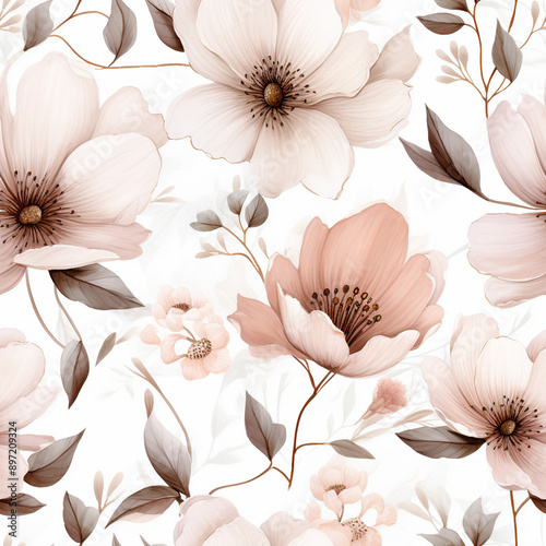 Tropical Watercolor Bird of Paradise Seamless Watercolor Foxglove Fantasy