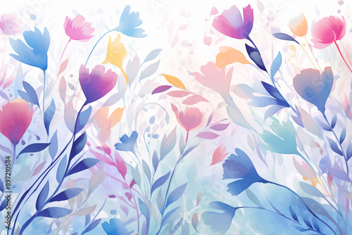 Pastel Watercolor Pansy Poetry Whimsical Watercolor Calla Lily Dreamscape