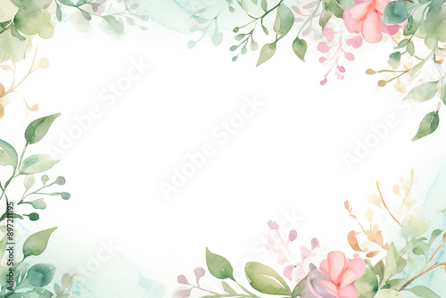 Ethereal Watercolor Eustoma Elegance Abstract Watercolor Fern's Embrace