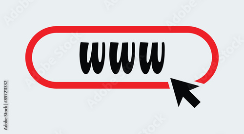 Web internet click with arrow icon vector design.