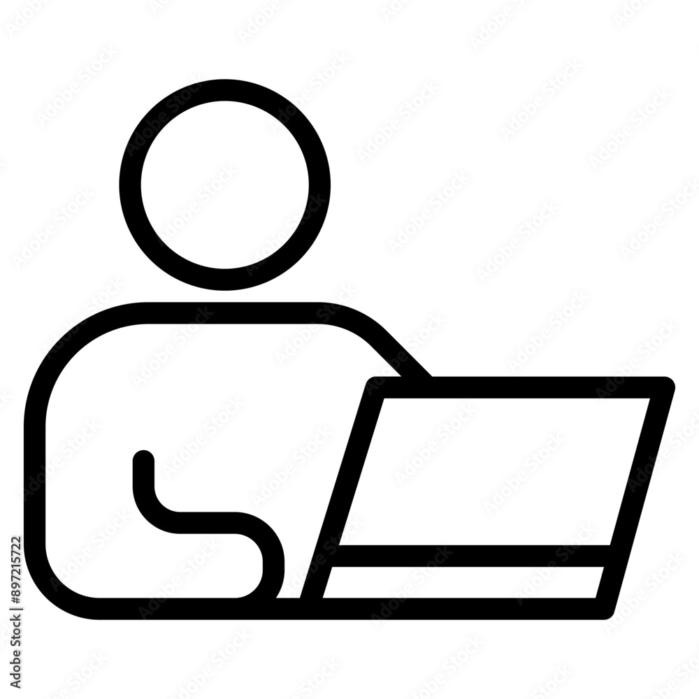 Icon of Person working from home on the computers Icon of Person working from home on the computers
