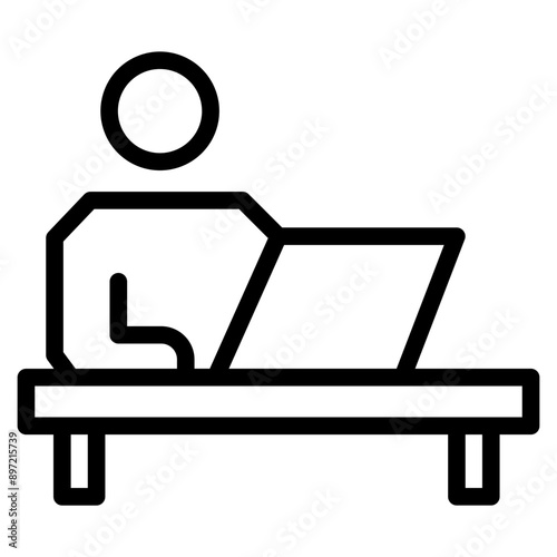 Icon of Person working from home on the computers