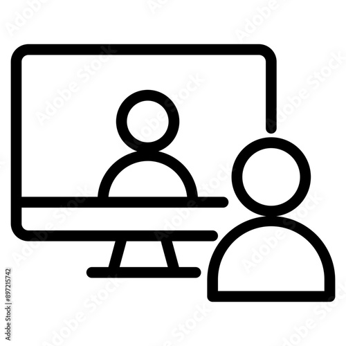 Icon of Person working from home on the computers