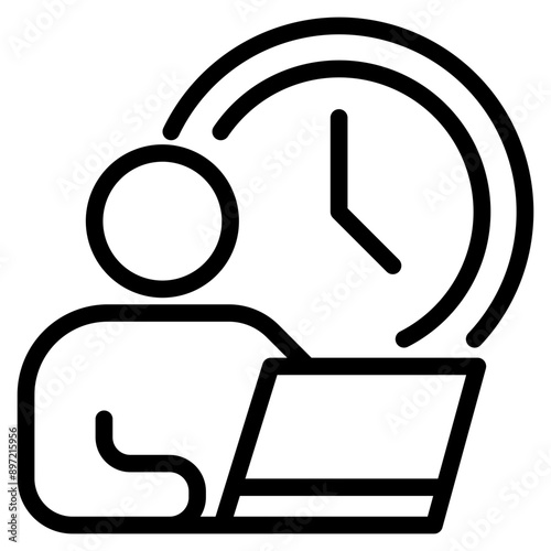 Icon of Person working from home on the computers