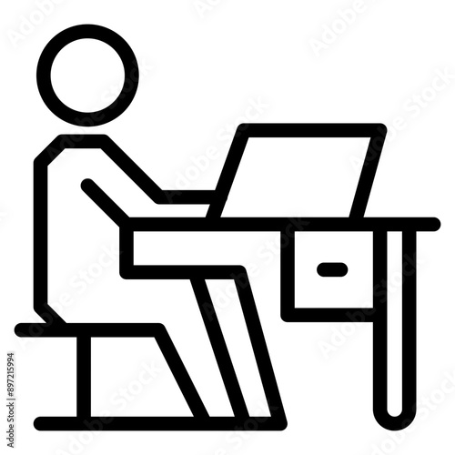 Icon of Person working from home on the computers