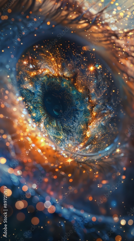 Fototapeta premium Deep turquoise style explosion effects: Speed and movement show electronic charm