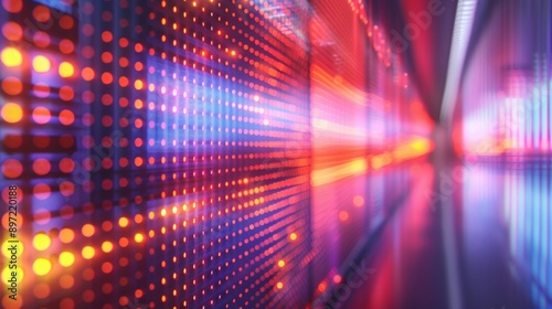 Wallpaper Mural A visually stunning blur of neon lights in a futuristic tunnel, creating a dynamic and vibrant display of color and motion. Torontodigital.ca