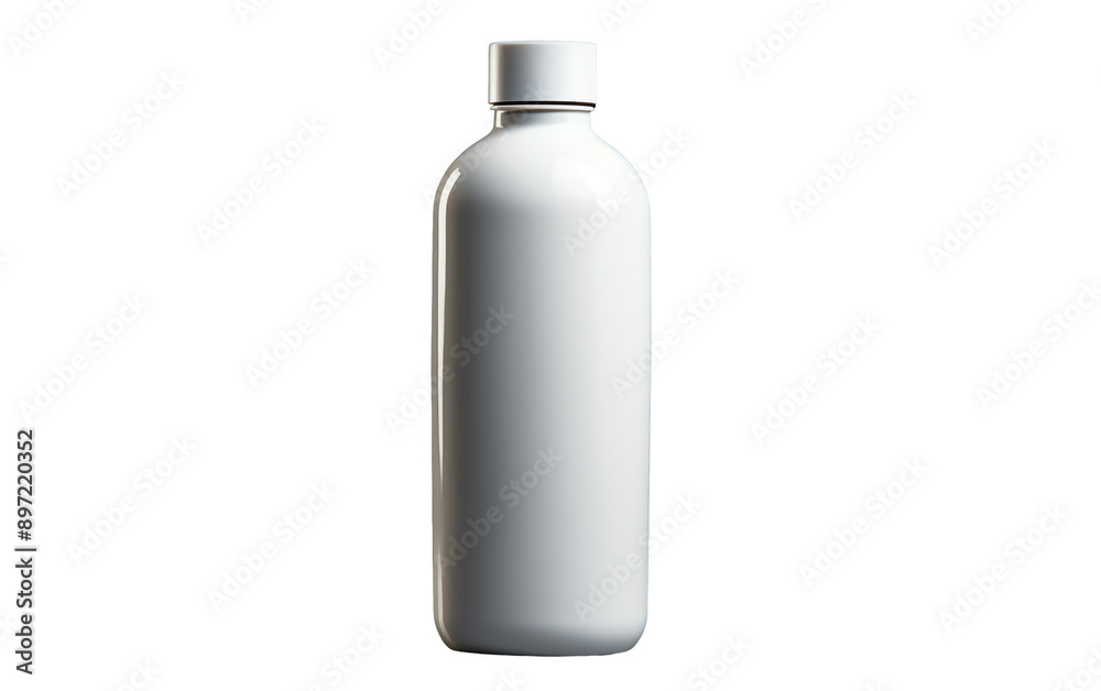 a white bottle with a cap a white bottle with a cap