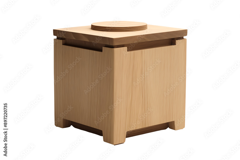 a wooden box with a round top a wooden box with a round top