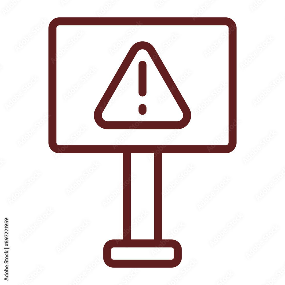 Danger Vector Line Maroon Icon Design Danger Vector Line Maroon Icon Design