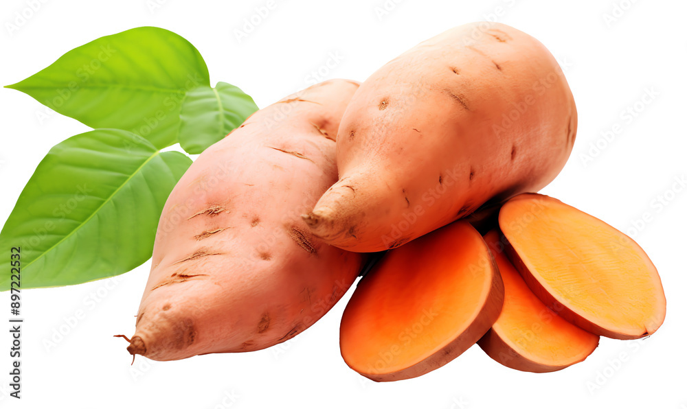 a group of orange potatoes with slices of orange potatoes a group of orange potatoes with slices of orange potatoes