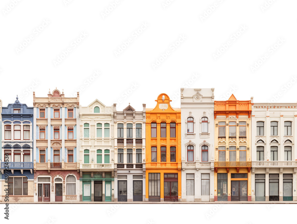 Fototapeta premium a row of multicolored buildings