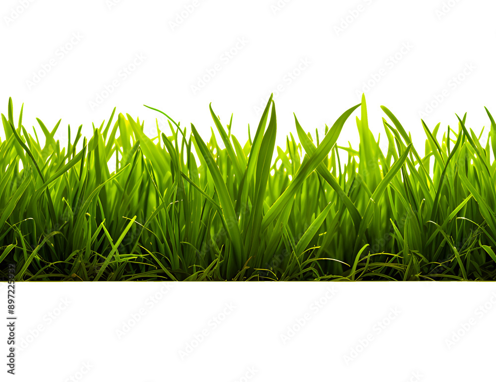 Obraz premium Green grass frame isolated on transparent background.