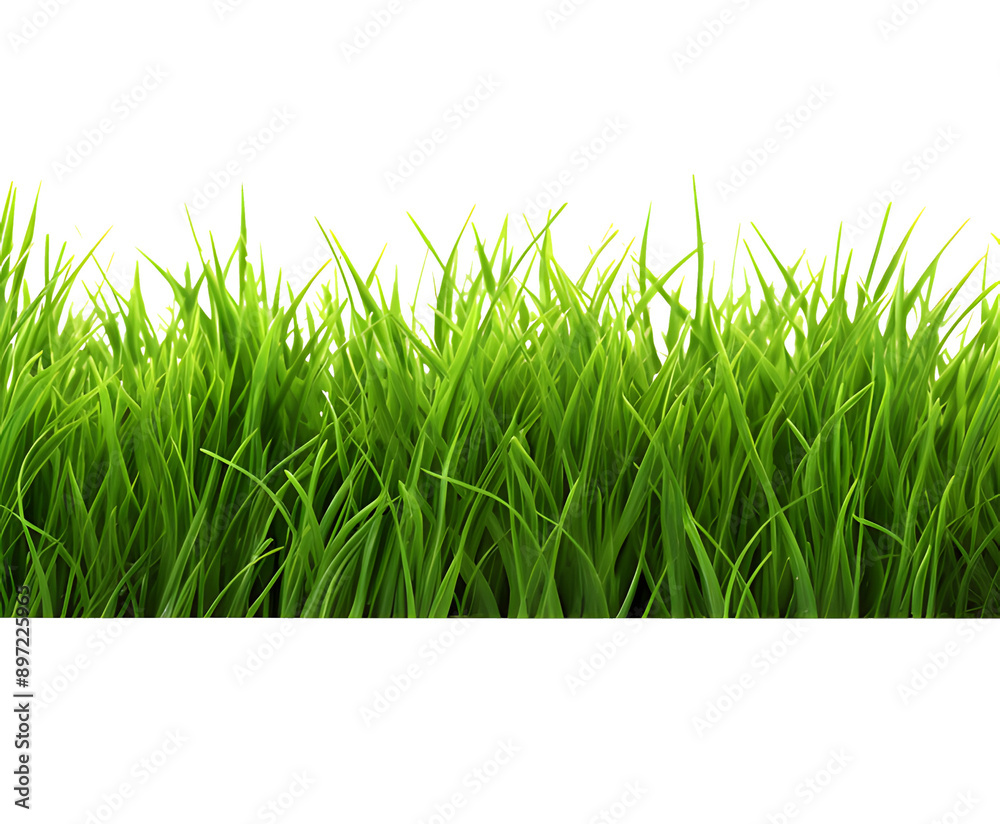 Obraz premium Green grass frame isolated on transparent background.