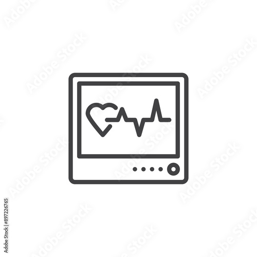 Heartbeat monitor line icon