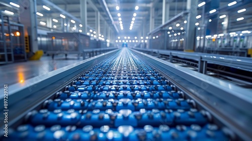 Modern Manufacturing Facility Conveyor Belt System