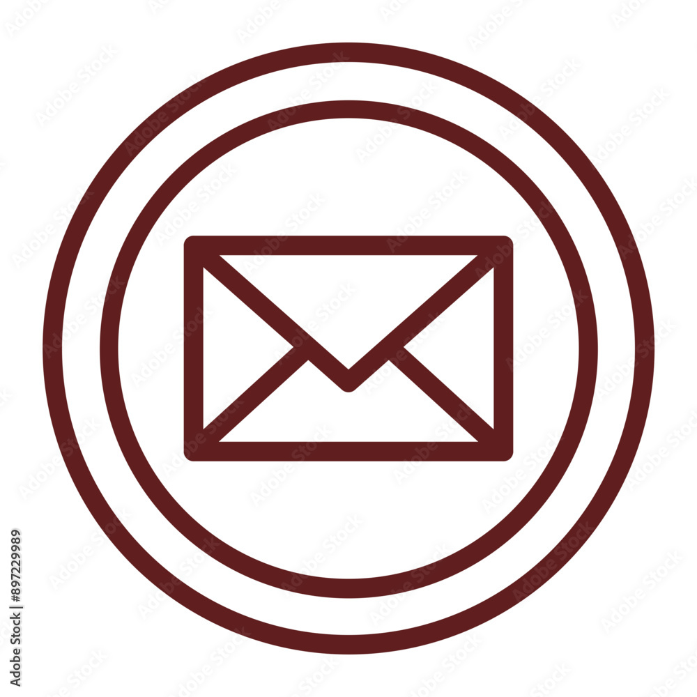 Email Vector Line Maroon Icon Design Email Vector Line Maroon Icon Design