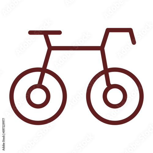 Bicycle Vector Line Maroon Icon Design