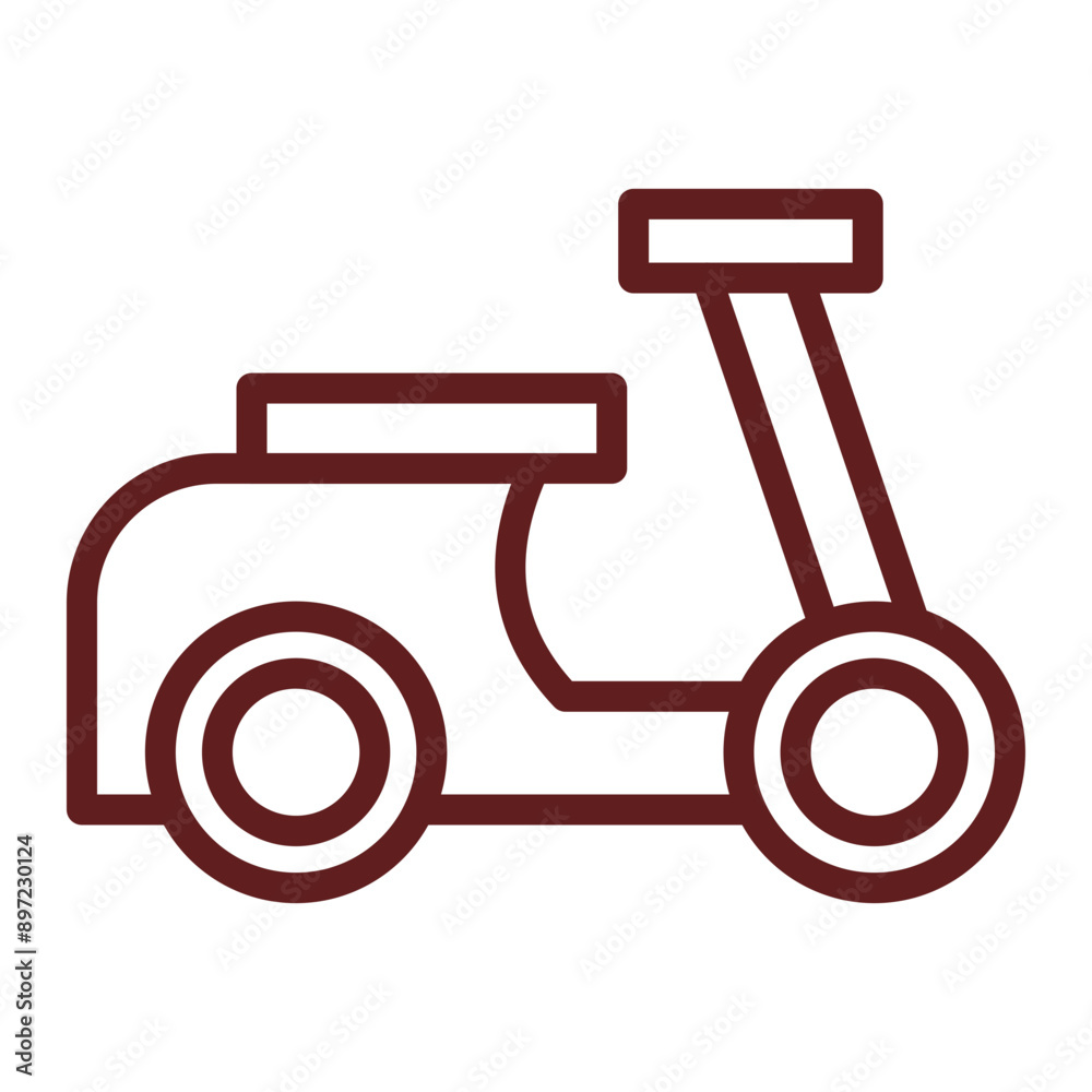 Scooter Vector Line Maroon Icon Design Scooter Vector Line Maroon Icon Design